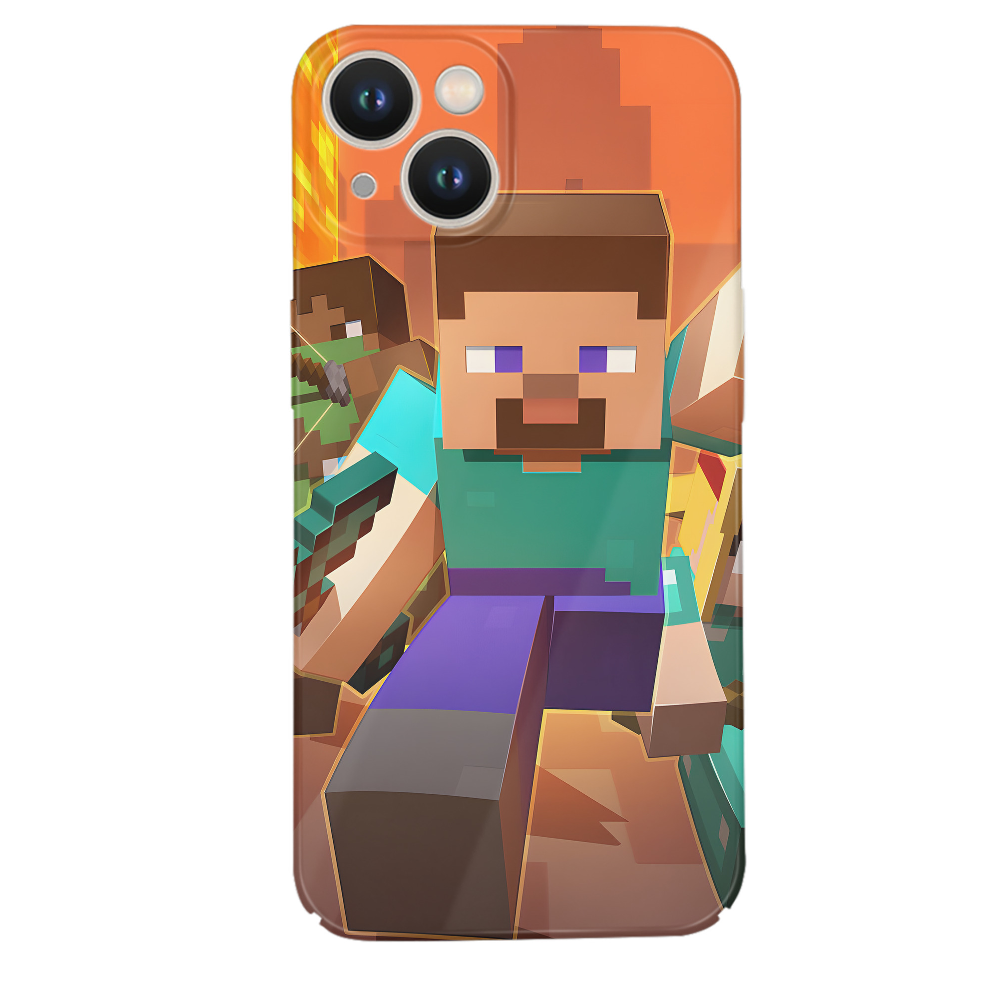 （画像用） マインクラフト ブロックの世界 Minecraft MC Block world 【iPhone 14シリーズ対応】ハードケース